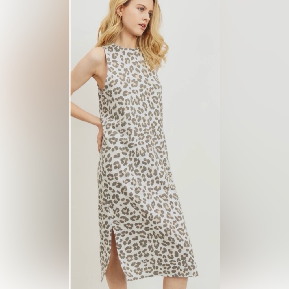 Animal Print Sleeveless Midi Maxi Dress